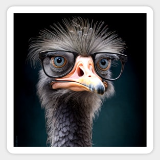 Ostrich with glasses 0.1 Sticker